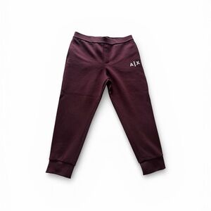 Authentic A/X Armani Exchange Joggers - Large Burgundy Cotton Blend